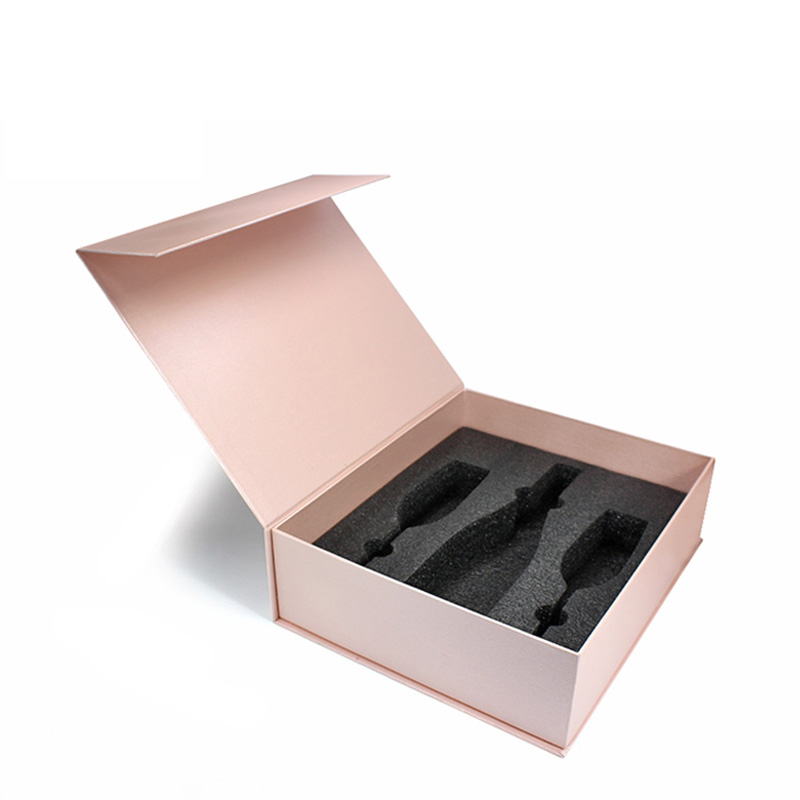 Custom Pink Eva Foam Insert Cardboard Paper Wine Glass Box