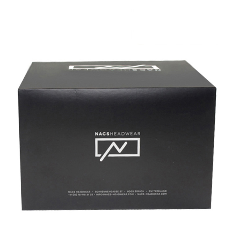 Custom Design Logo Black Folding Paper Baseball Cardboard Hat Box