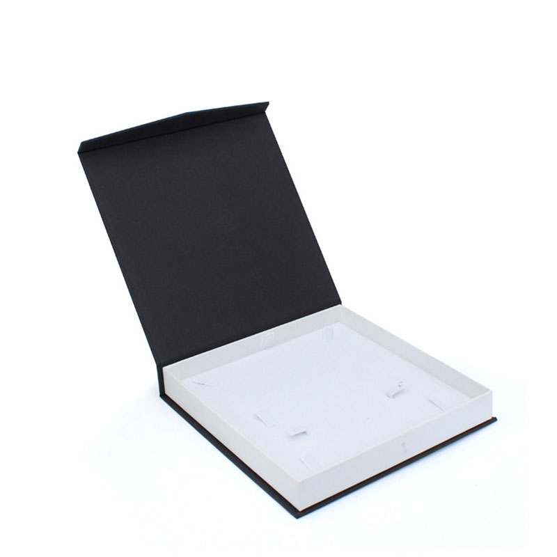 Custom Design Logo Black Paper Empty Large Necklace Box Set