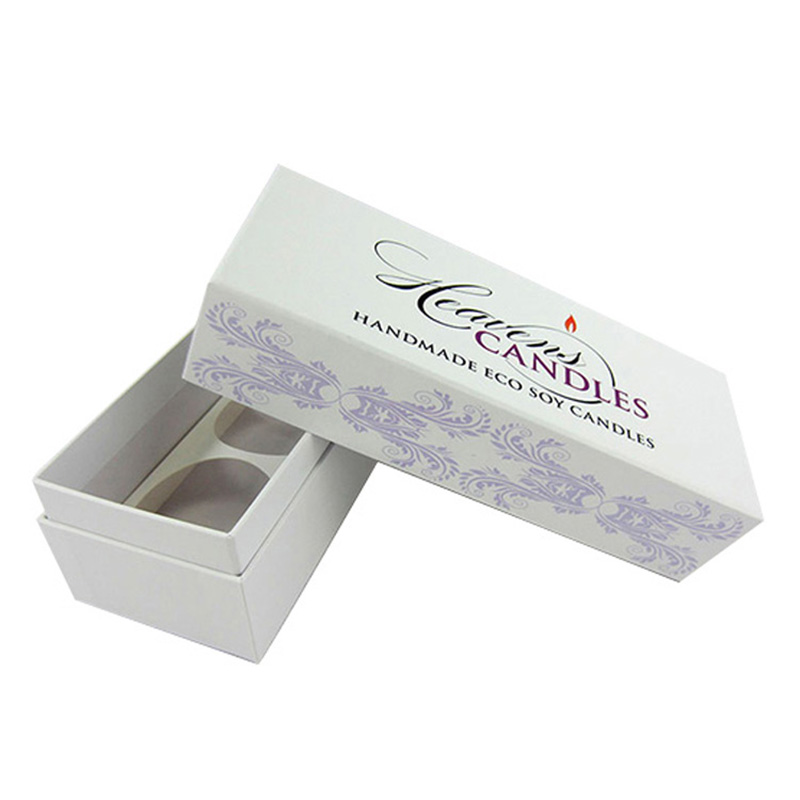 Custom White Cardboard Eco Friendly Candle Jar Packaging Box
