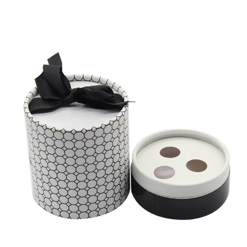 Cylinder With Ribbon Makeup Cosmetic Lipstick Gift Box Packaging