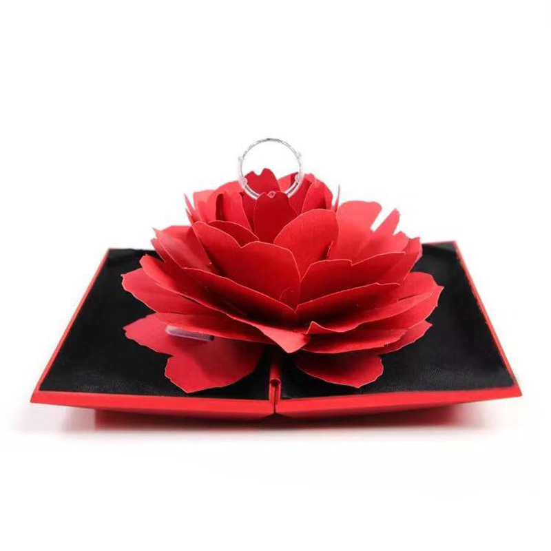 High Quality Unique Valentine's Day Jewelry Rose Bridal Ring Box
