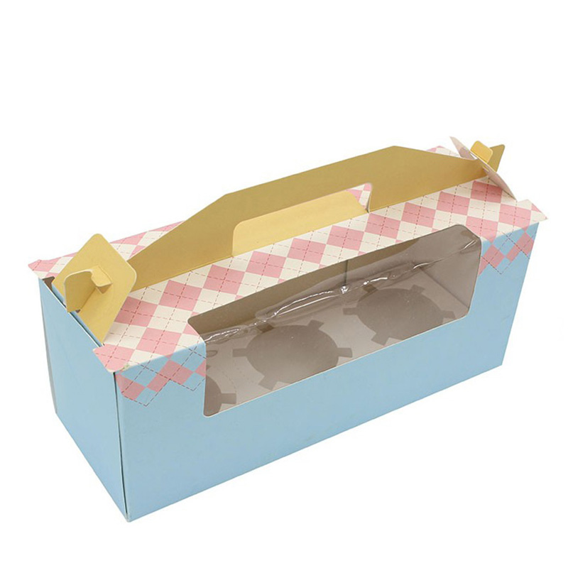 Custom Cardboard Takeaway Mini Single Cup Cake Foldable Box