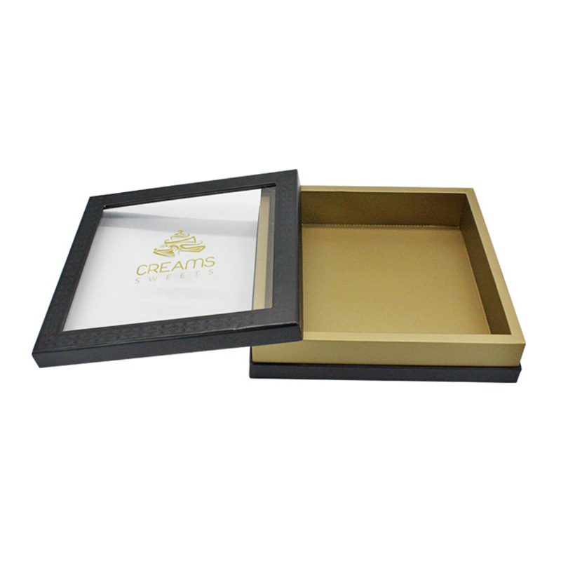 Luxury Antique Black With Window Paper Gift Cake Window Box