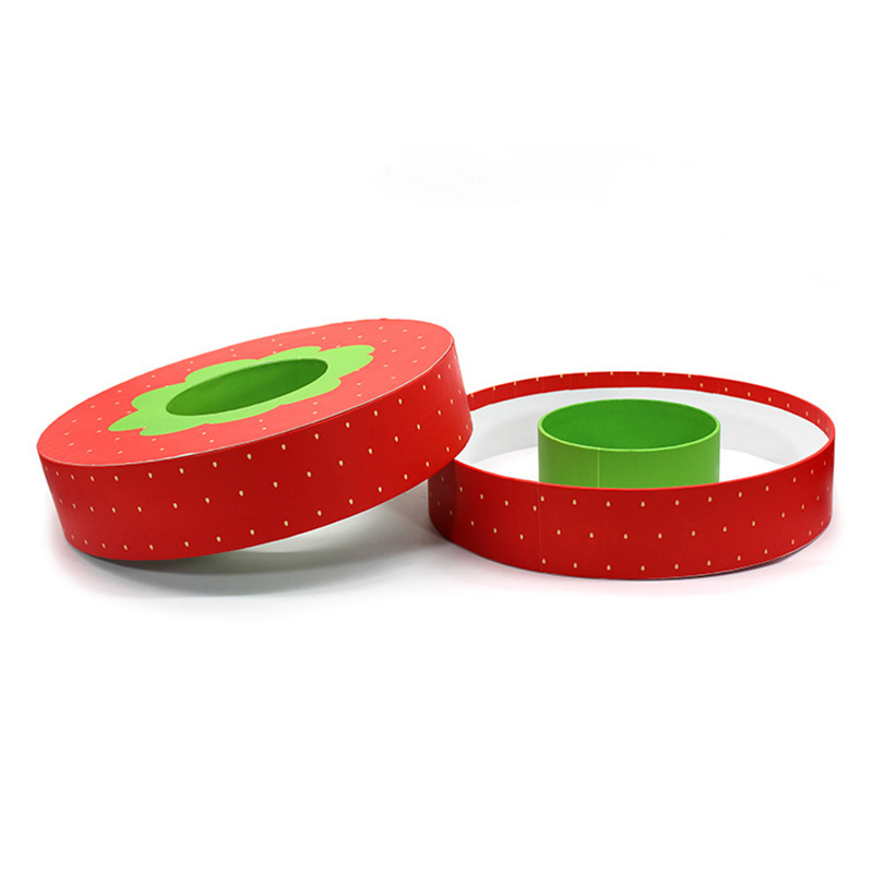 DIY Single Red Paper Annulus Shape Macaron Boxes Packaging