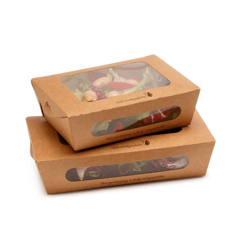 Accept Custom Kraft Paper Takeaway Fruit Sushi Food Packaging Box