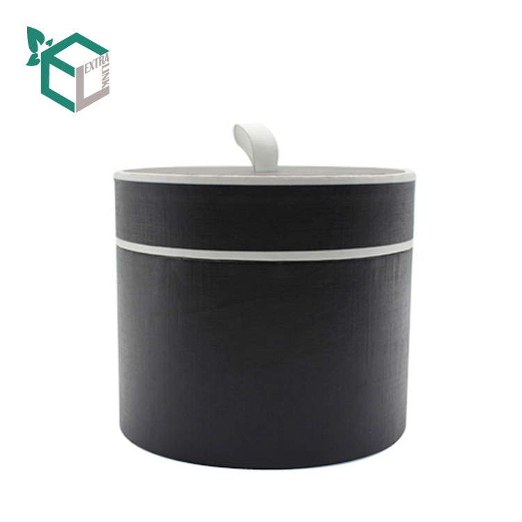Black Cylinder Paper Round Candle Jar Packaging