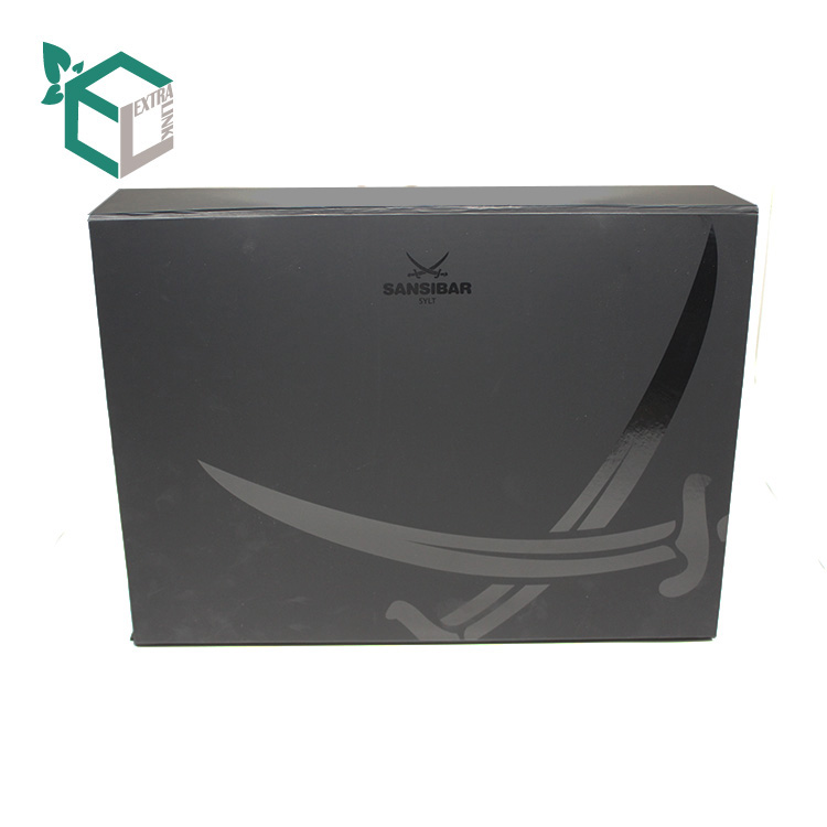 Custom Handmade Cardboard Packaging Magnetic Closure Black Foldable Gift Boxes