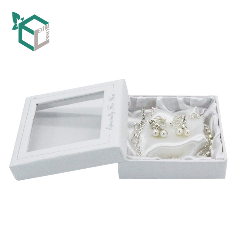 White Paper Diamond Necklace Gift Box With Display Window