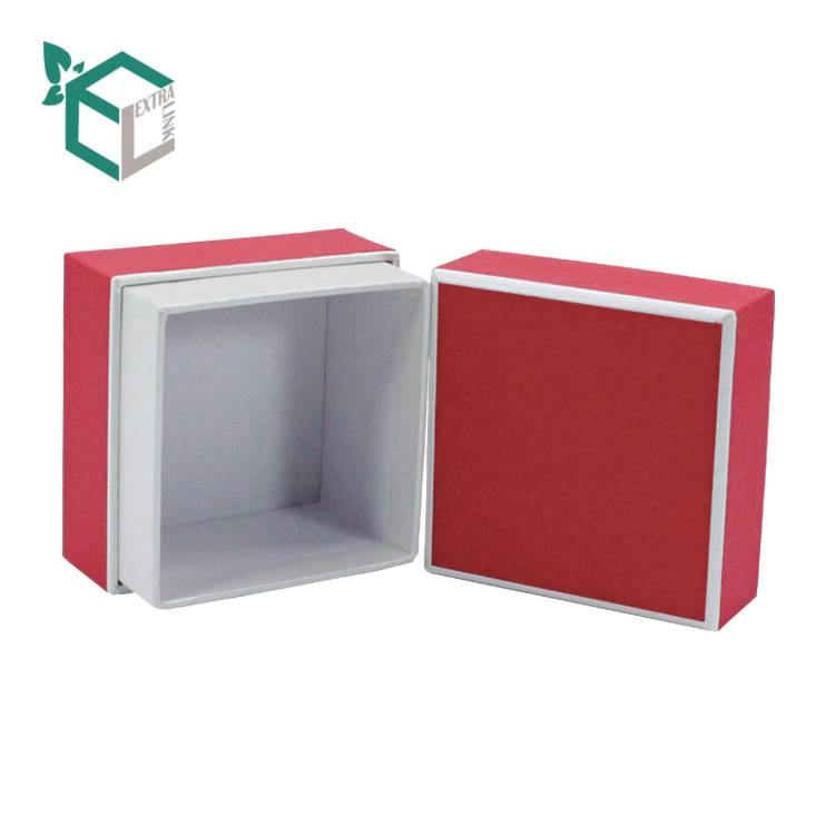 Custom Red Fancy Paper Square Storage Cufflink Jewelry Package Box