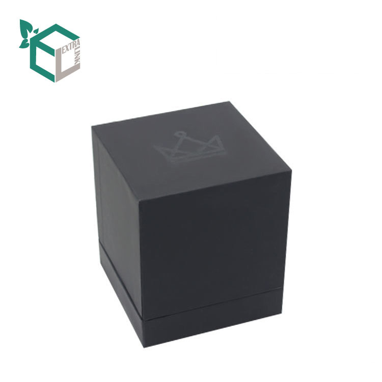 Black Square Shape Custom Paper Perfume Box With Paper Insert