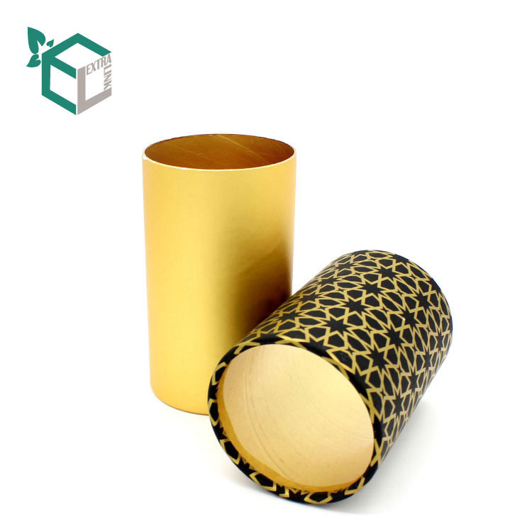 Luxury Gold Pattern Printing Gold Card Material Paper Tube For Foods