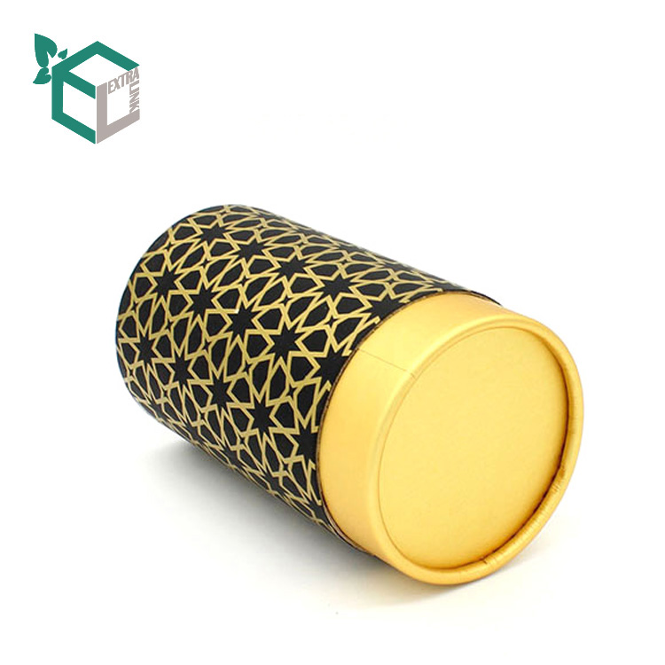 Luxury Gold Pattern Printing Gold Card Material Paper Tube For Foods