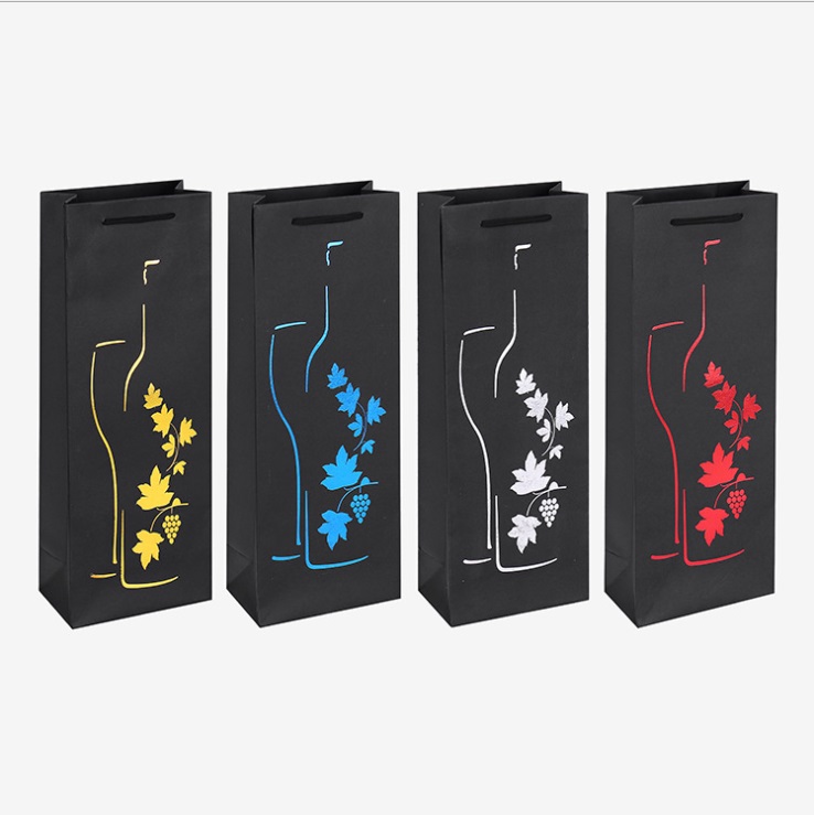 China Manufacturer Food Paper Bag For Wine Colorful Printed Design