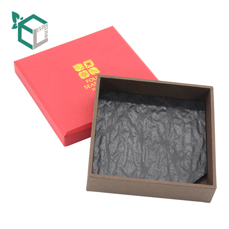 Luxury Custom Logo Square Shaped Red Printed Beautiful Paper Gift Packing Box