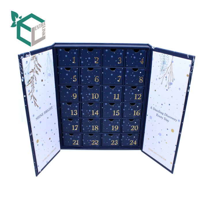 Factory Christmas Divider Insert Cardboard Packaging Present DIY Gift Box Countdown Jewelry Advent Calendar Supplier