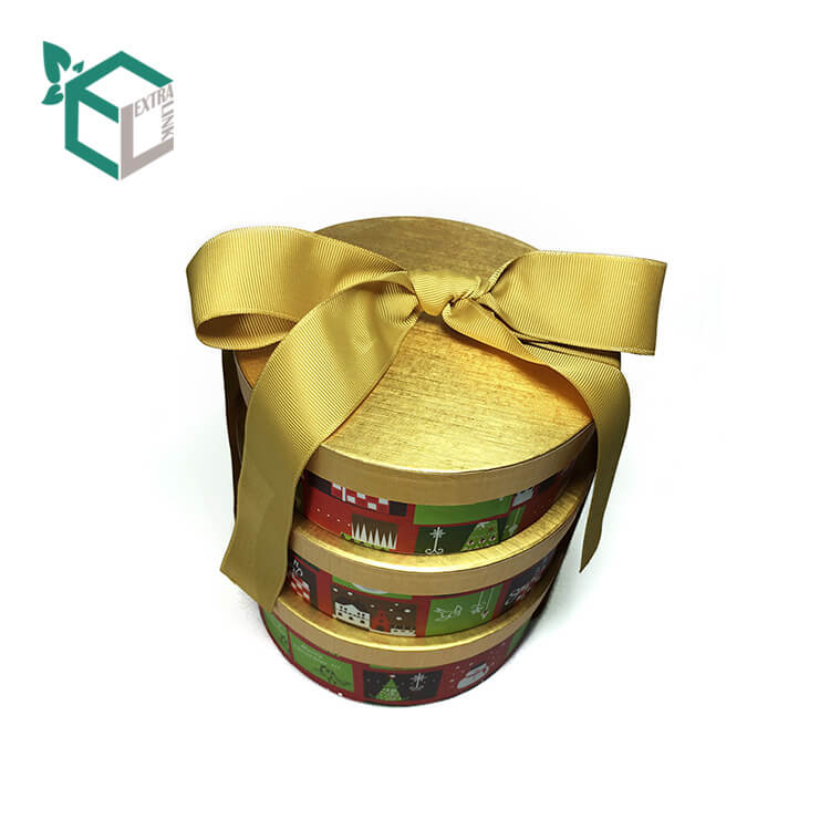 Wholesale High Quality Paper Round Cylinder Christmas Eve Gift Boxes