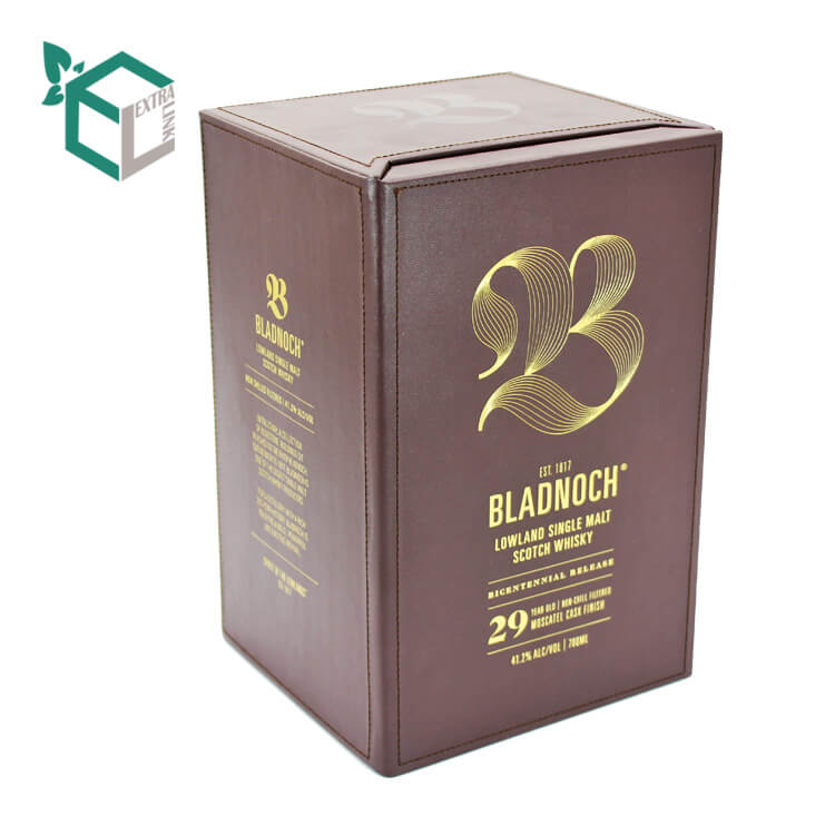 Luxury Leather Cardboard Empty 750ml Bottle Wine Gift Packaging Box