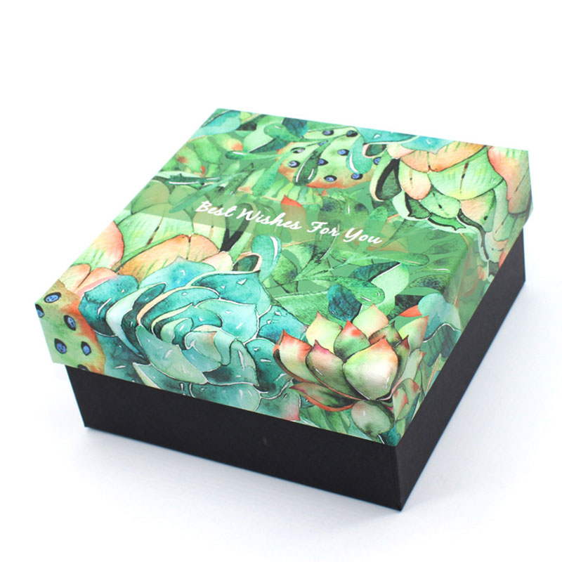 Cosmetic Top and Bottom Lid Colour Paper Thanksgiving Gift Box