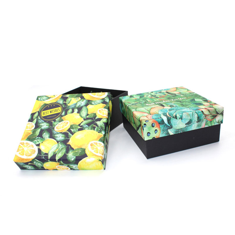 Cosmetic Top and Bottom Lid Colour Paper Thanksgiving Gift Box
