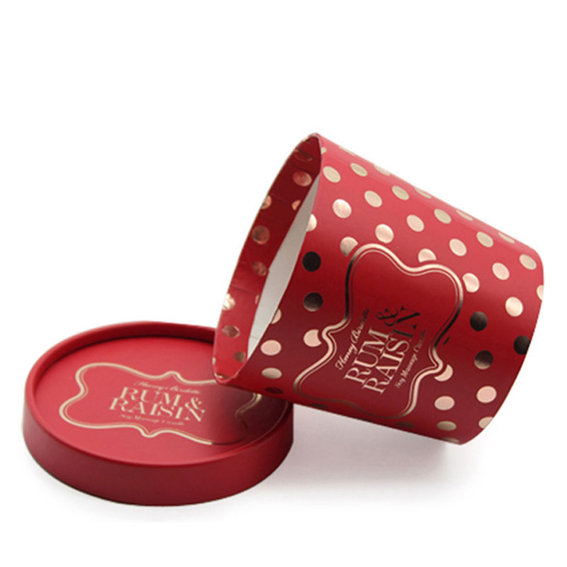 Luxury Cylinger Red Paper Favors Chinese New Year Candy Box