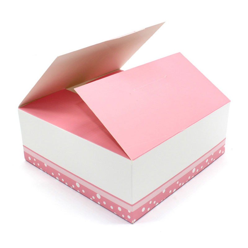 Luxury Square Shape Pink Food Grade 10 Inch Birthday Paper Cake
