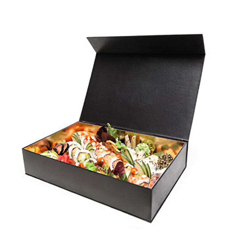 Custom High Quality Big Black Paper Japanese Sushi Box