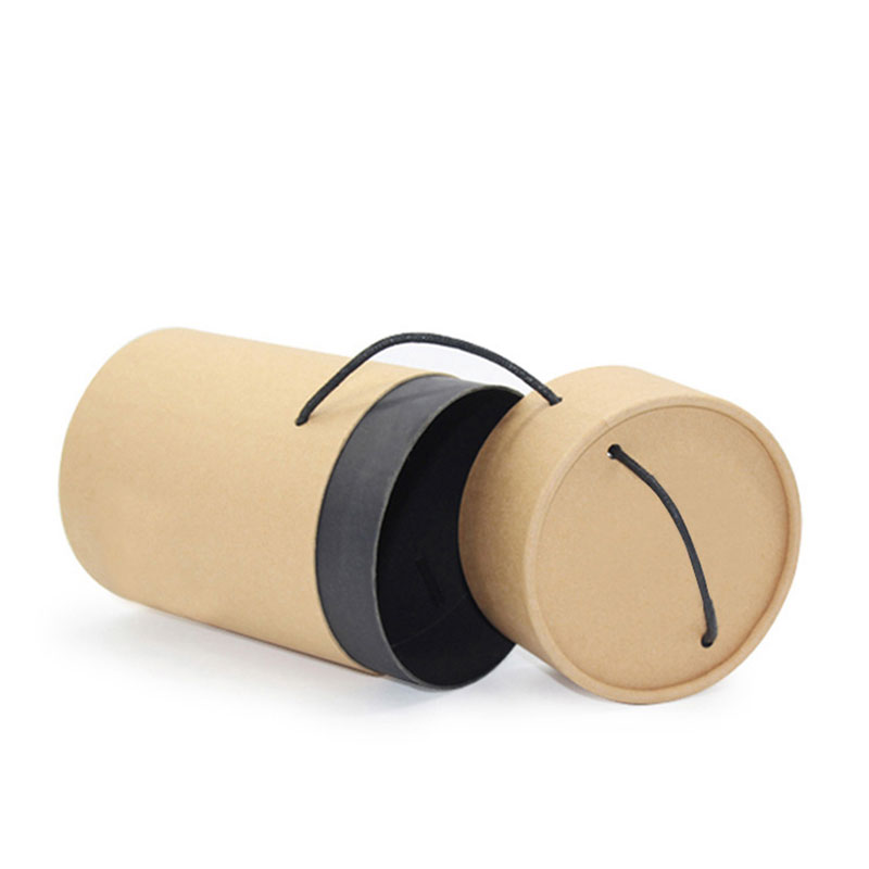 Luxury Kraft Paper with Lid Round Cylinder Food Tube Packaging