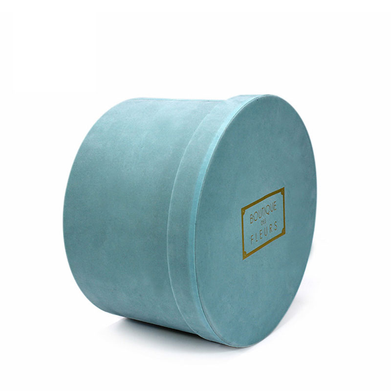 Eco Friendly Paper with Lid Cylinder Velvet Round Flower Box