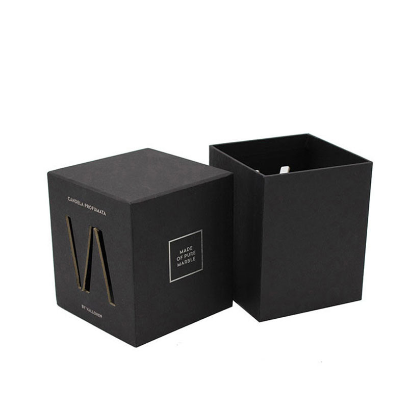 Luxury Cardboard Paper with Lid Shipping Black Candle Gift Box
