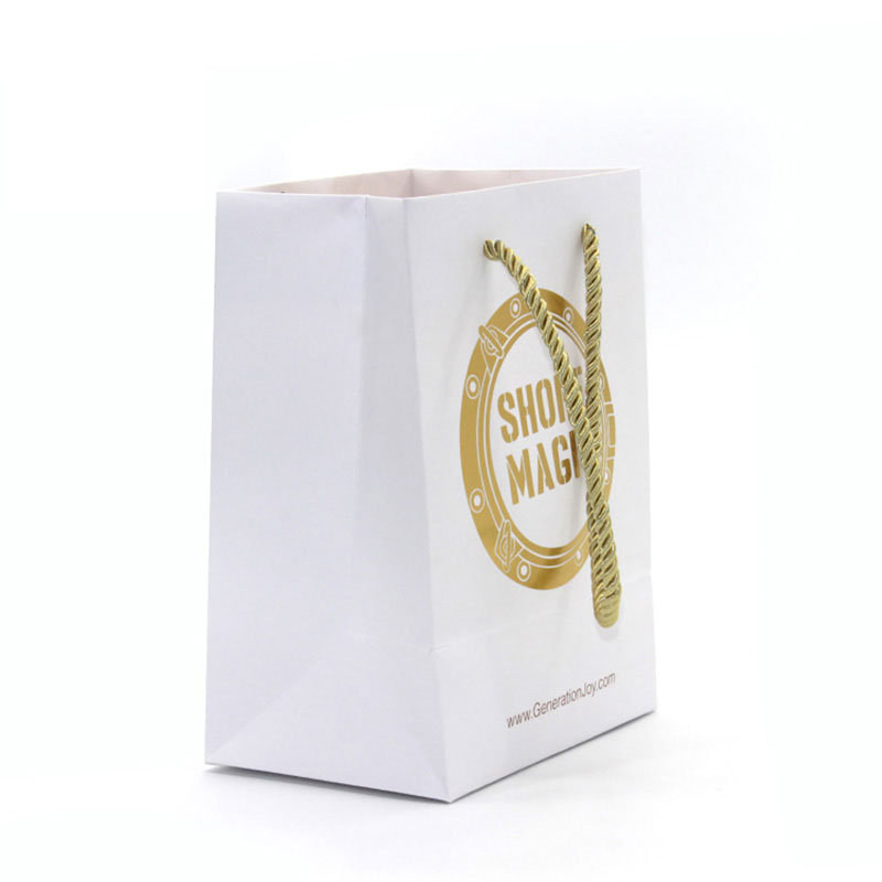 New Design with Portable Rope White Printed Storage Jewelry Gift Bag