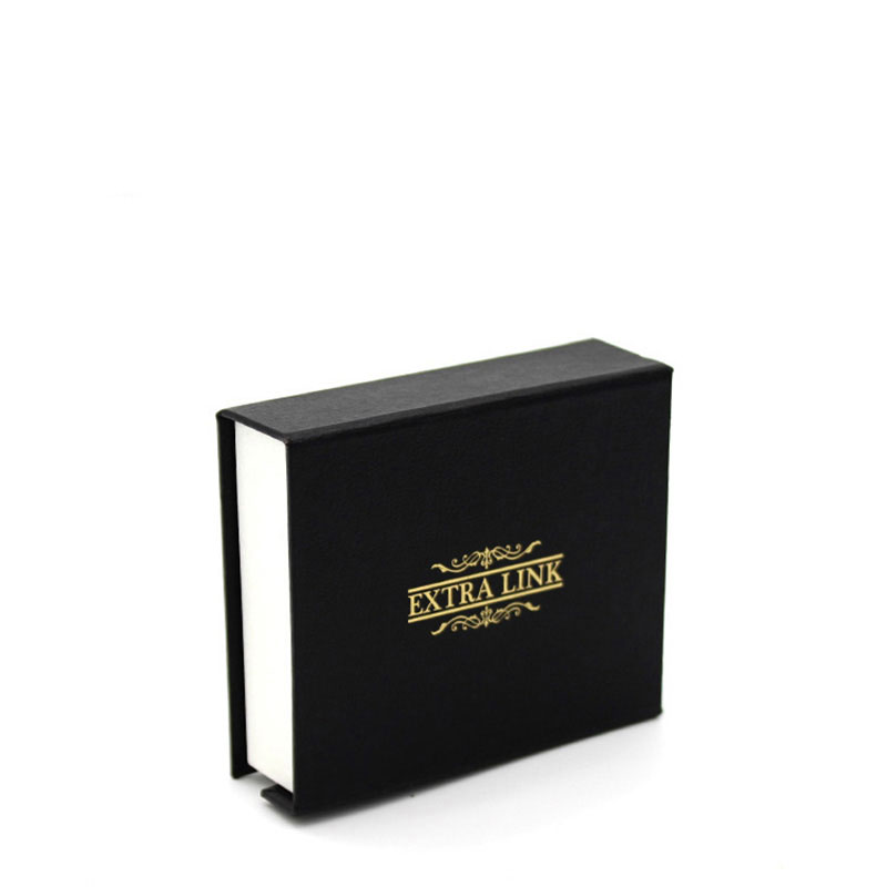 Customised Black Paper Magnetic Luxury Bracelet Box with Pouch