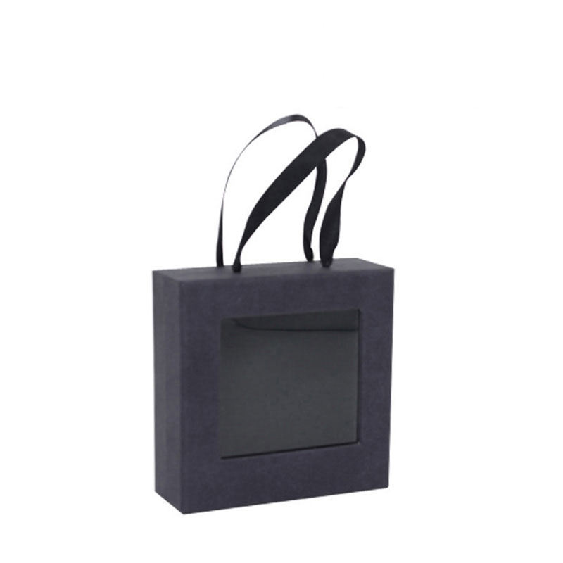 Customised Black with Portable Rope Paper Jewellery Box