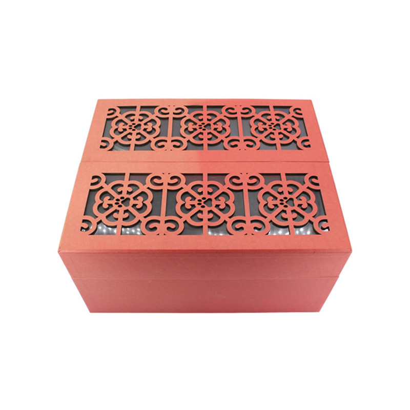 Custom Design Unique Large Red Cardboard Chinese New Year Gift Box Details List