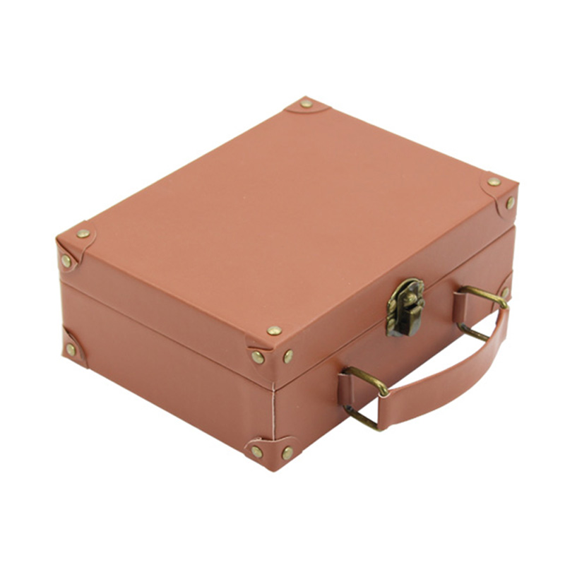 Small With Handles Leather Cardboard Kids Paper Mache Suitcase Box