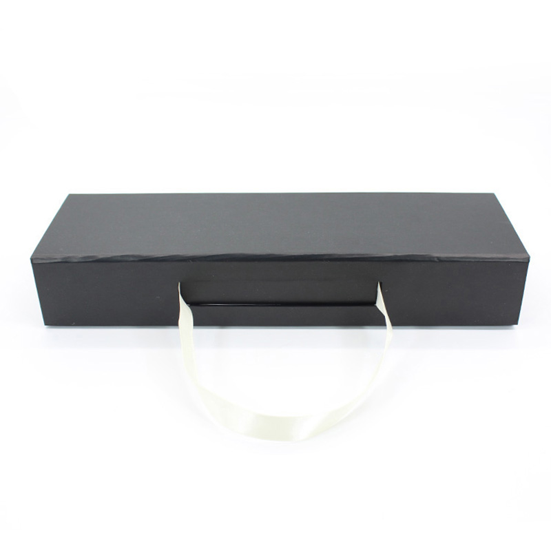 Custom Logo Foldable Black Paper Printed Suitcase Jewellery Box