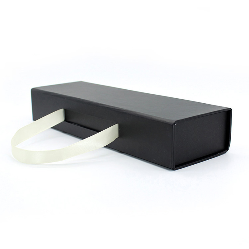 Custom Logo Foldable Black Paper Printed Suitcase Jewellery Box