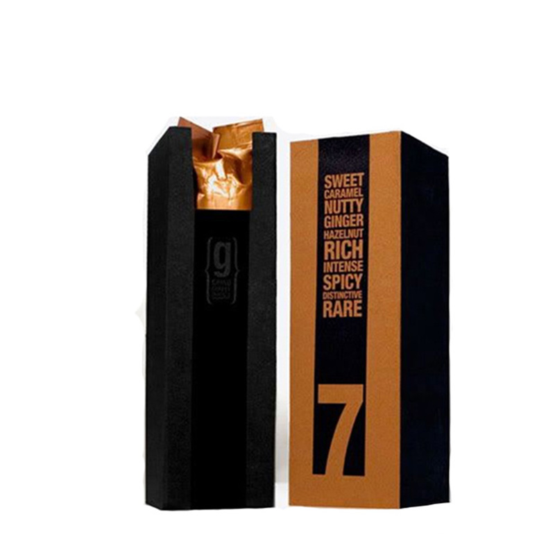 Elegant Cardboard Black Foldable Wine Box For 375ml Bottle