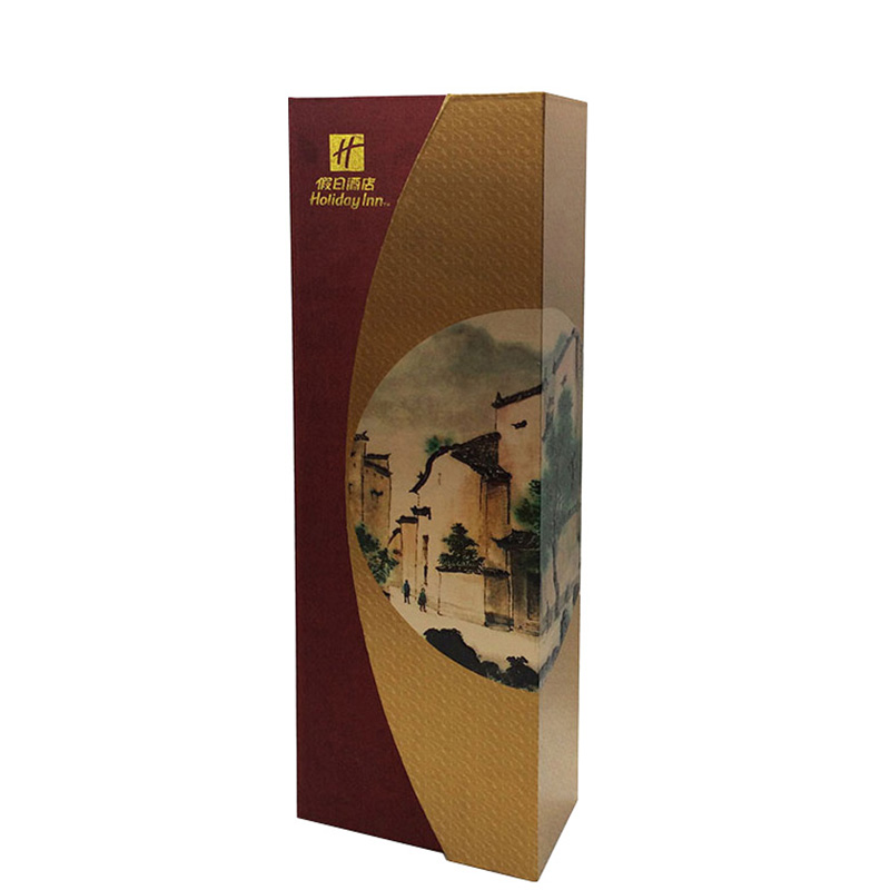 Luxury Cardboard Foil Stamping Wine Bottle Gift Packaging Boxes