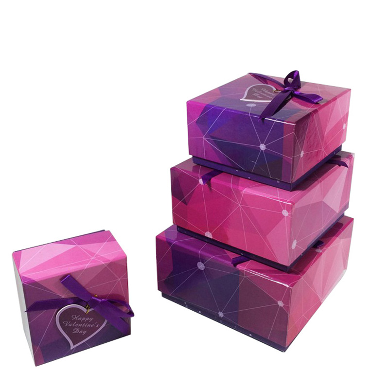 Accept Custom With Ribbon Engagement Paper Gift Box Packaging Box