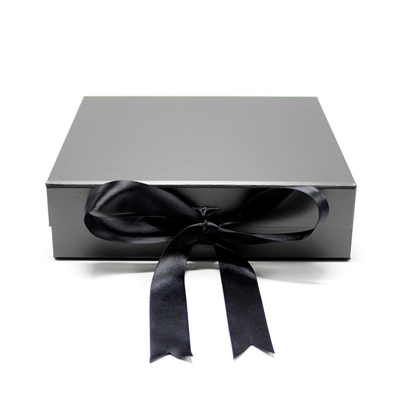 Custom High Quality Rigid Paper Magnetic Ribbon Foldable Box