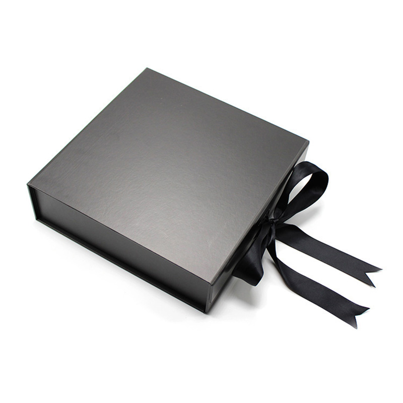 Custom High Quality Rigid Paper Magnetic Ribbon Foldable Box