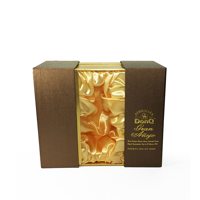 Luxury Cardboard Silk Lined Single Packaging For Wine Bottle Box