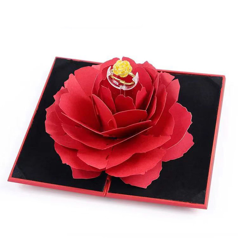 High Quality Unique Valentine's Day Jewelry Rose Bridal Ring Box