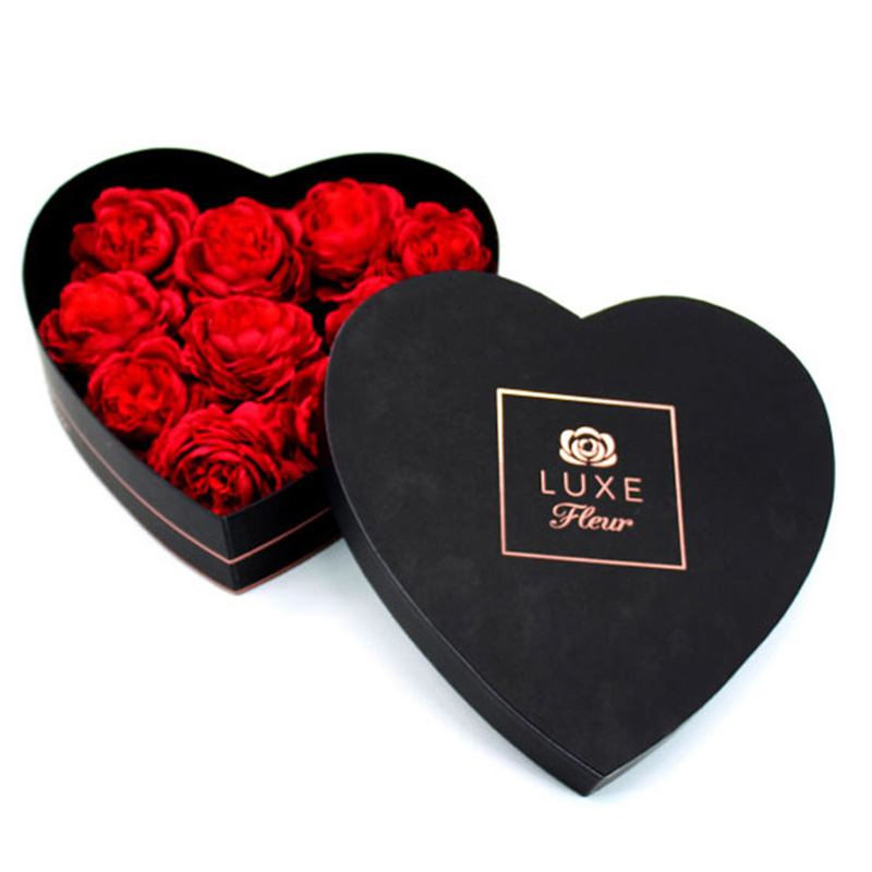 Custom Logo Valentine's Day Paper Heart Rose Flower Box