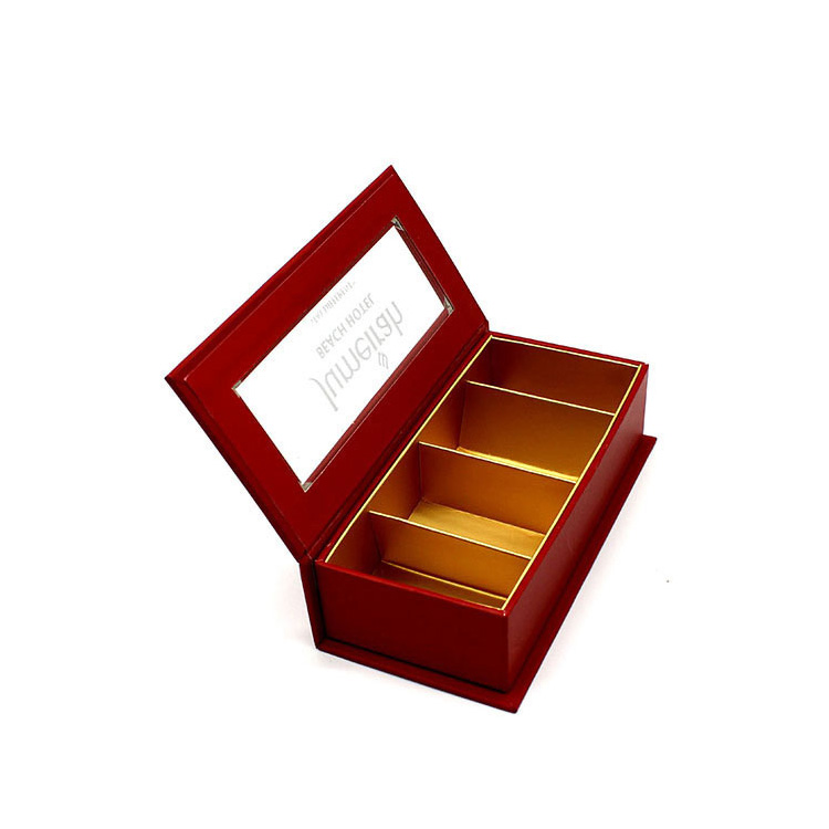 Attractive 4 Pieces Dividers Empty Window Red Chocolate Box