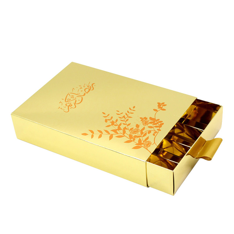 Drawer Divider Gold Card Paper Chocolate Packaging Boxes