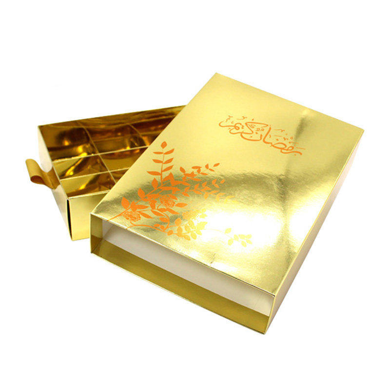 Drawer Divider Gold Card Paper Chocolate Packaging Boxes