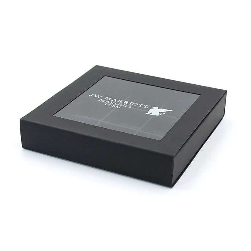 Custom Design Drawer Black Window Compartment Chocolate Gift Box