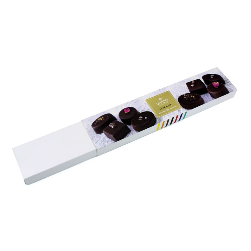 Accept Custom White Gold Stamping Drawer Chocolate Divider Box